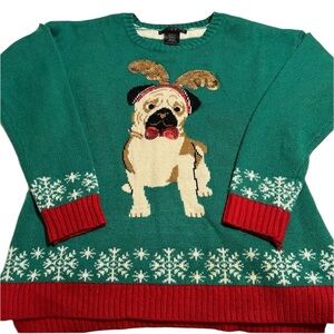 United States Sweaters - size Large - Ugly Christmas Sweater with Pug